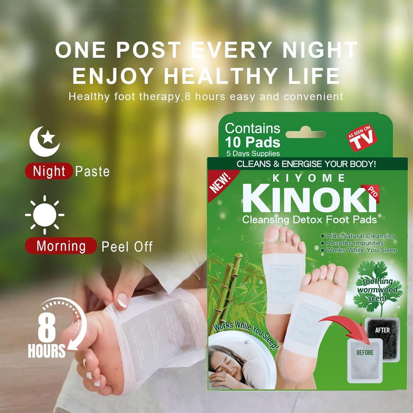 Detox Foot Patches – Natural Cleansing Pads for Toxin Removal & Better Sleep (Set of 10)