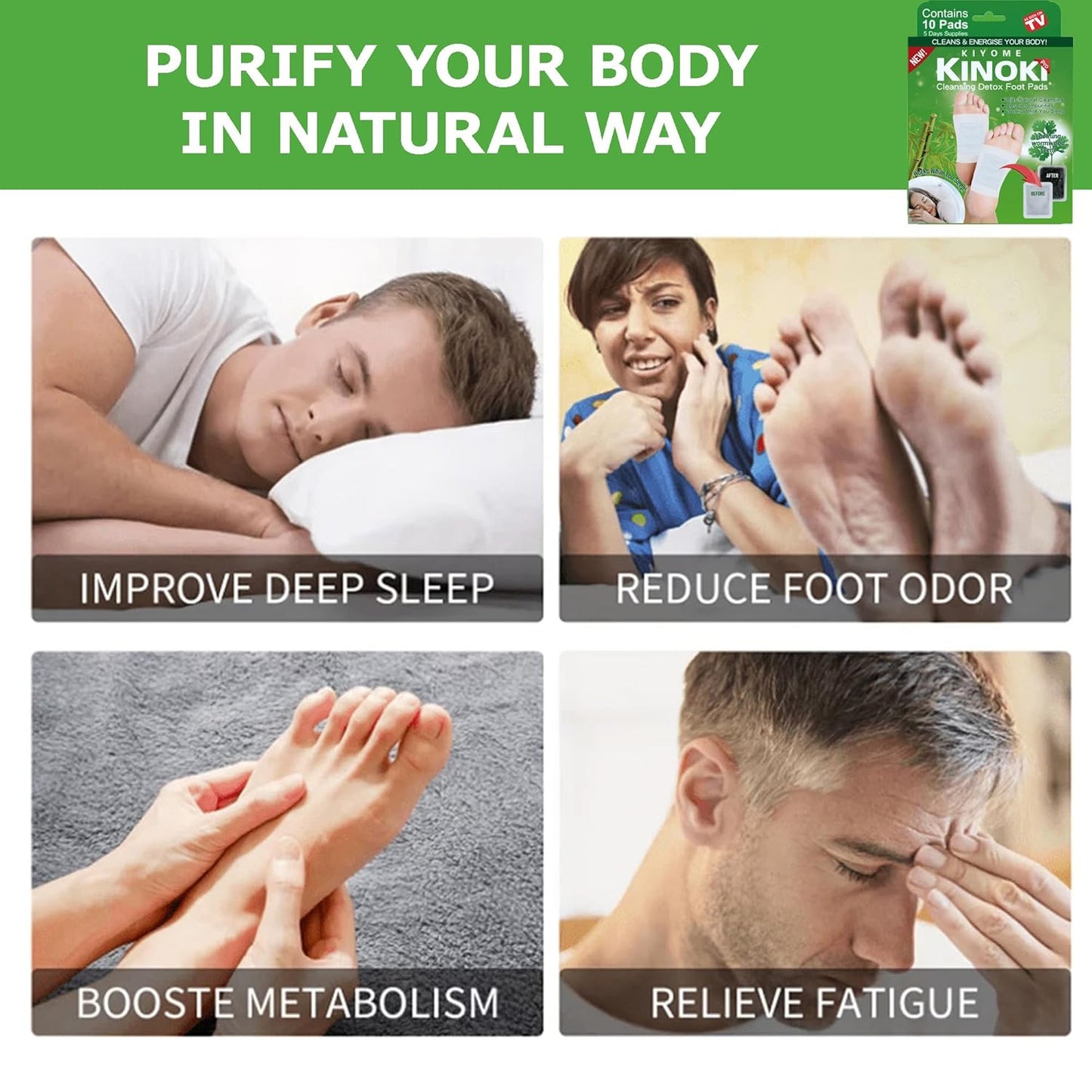 Detox Foot Patches – Natural Cleansing Pads for Toxin Removal & Better Sleep (Set of 10)