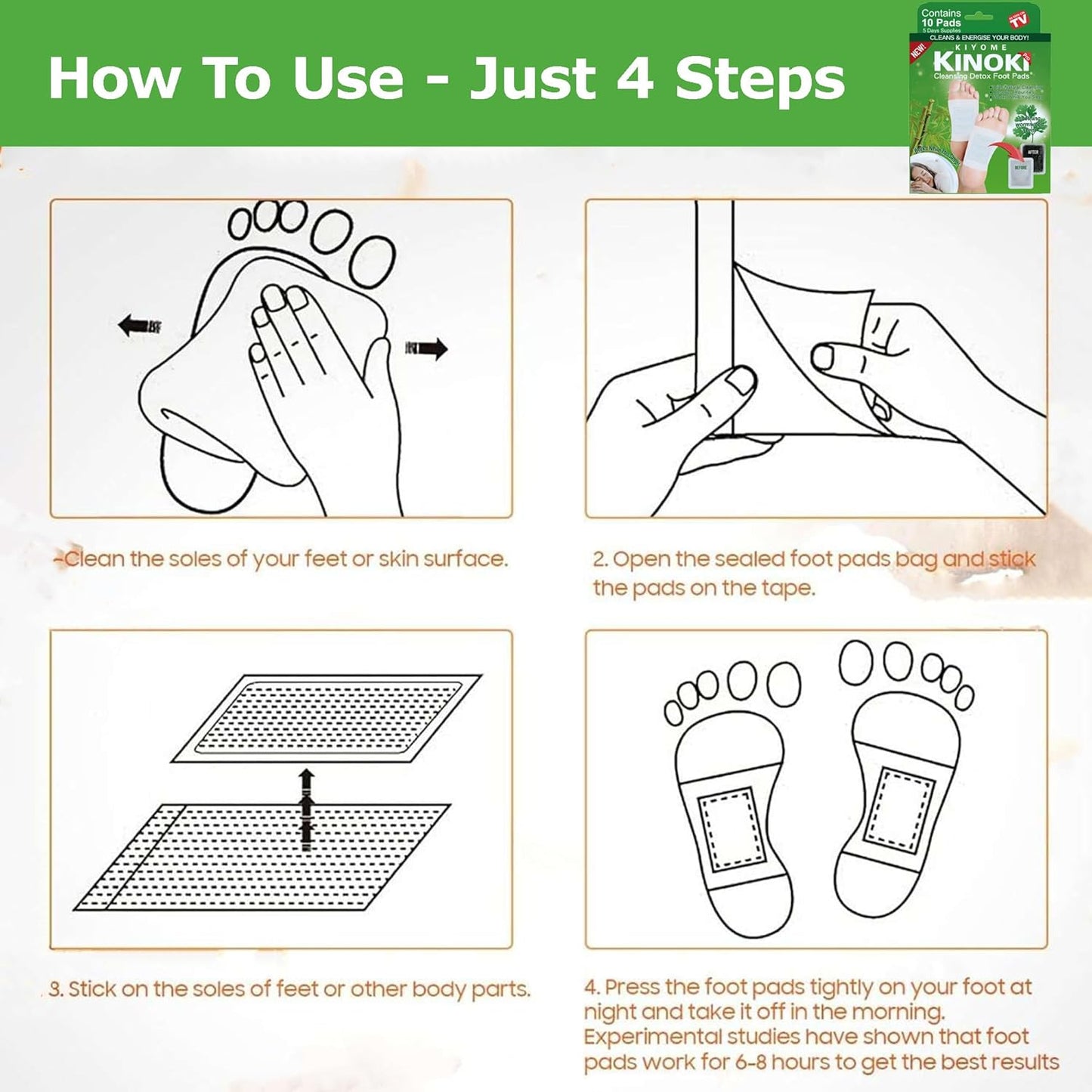 Detox Foot Patches – Natural Cleansing Pads for Toxin Removal & Better Sleep (Set of 10)